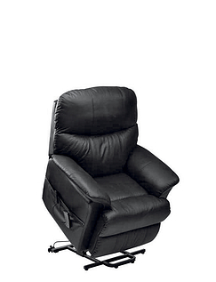 Leather Rise and Recliner Chair Black