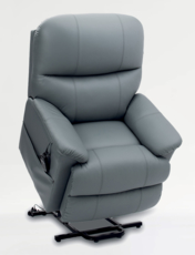 Leather Rise and Recliner Chair Grey