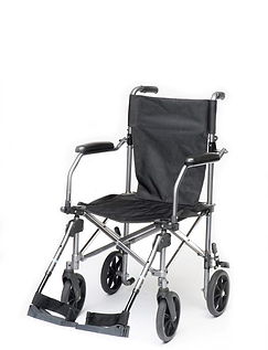 Lightweight Foldable Transit Wheelchair With Carry Bag Silver