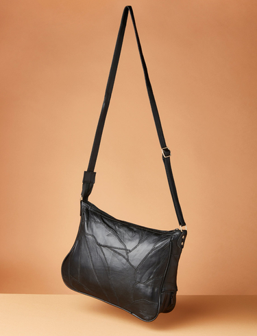 House Of Leather Organizer Da Viaggio RALF In Pelle Naturale Di Mucca - Borsa Da Polso Con Cinturino Rimovibile, 22x14x8 Cm, Nero