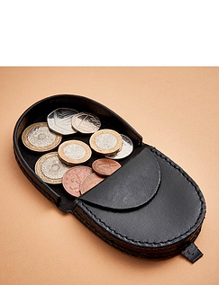 Real Leather Coin Purse - Black