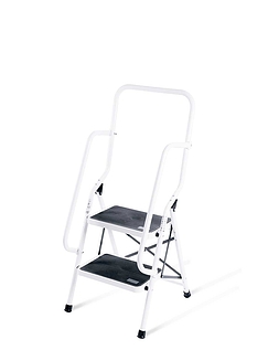Two Step Ladder with Safety Rail