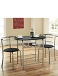 Space Saving Compact Dining Set Black