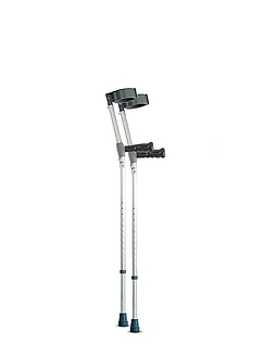 Feather Light Double Adjustable Crutches - Silver