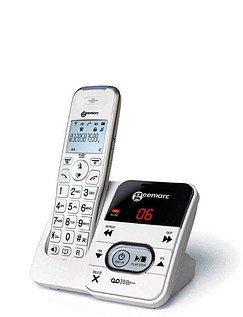 Geemarc Single Amplified Cordless Telephone And Answer Machine White