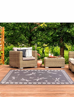 Dragonfly Indoor And Outdoor Flatweave Rug - Grey
