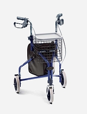 Deluxe Indoor and Outdoor Aluminium Tri Wheel Walker Blue