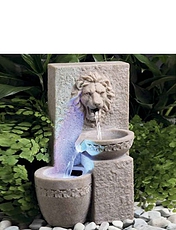 Solar Lion Head Water Fountain Multi