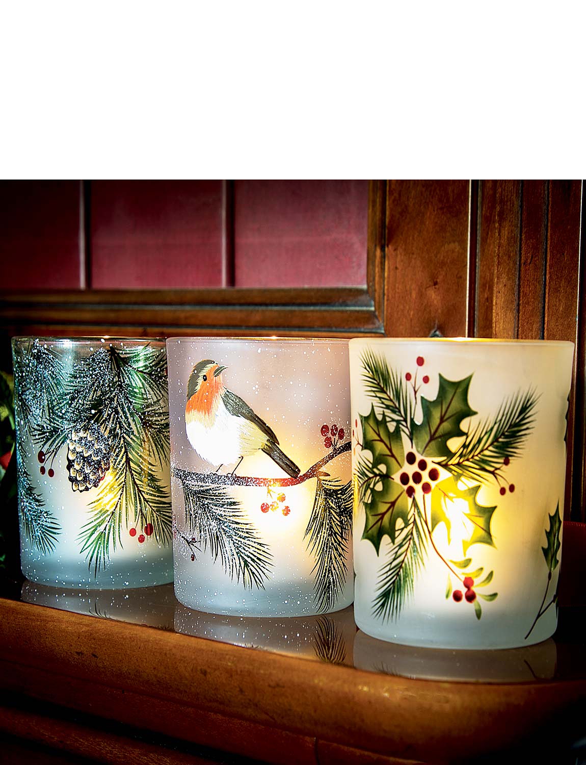 Festive Decorative Glass Led Candle Holders Chums