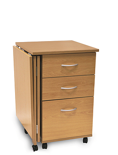 Folding Desk With Drawer Cabinet Oak