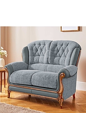 Queen Anne Two Seater Charcoal