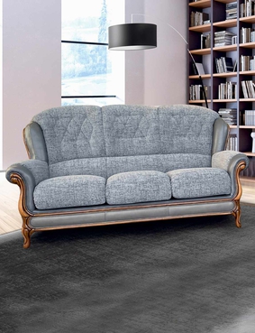 Queen Anne 3 Seater Mink