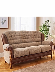 Queen Anne 3 Seater Mink