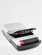 GPO Portable Cassette Recorder and Microphone Black
