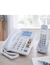 Big Button Corded And Cordless Phone With Answer Machine White