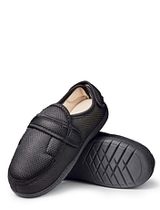 Wide Fit Touch and Close Slipper Black