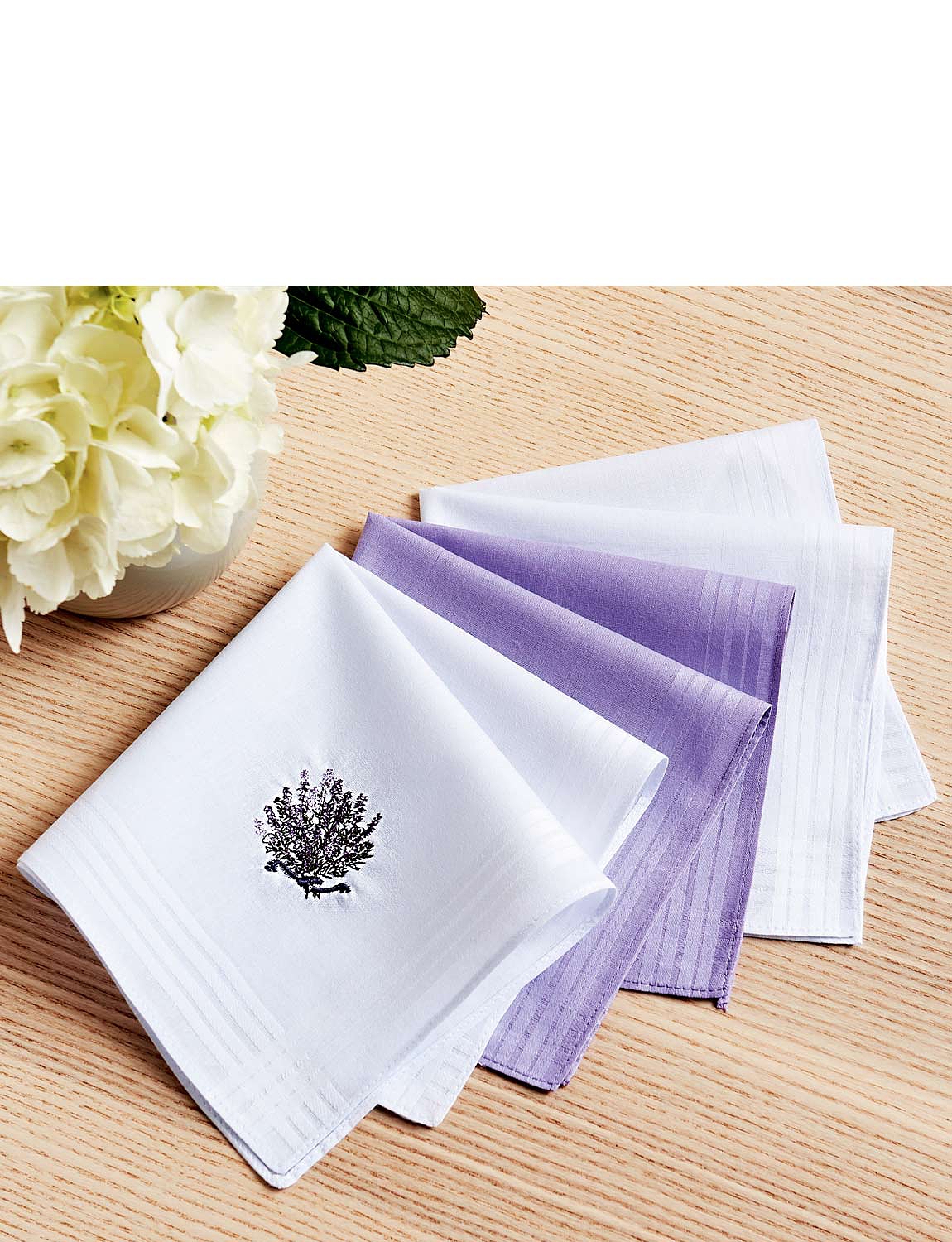 Lavender Embroidered Handkerchiefs Chums