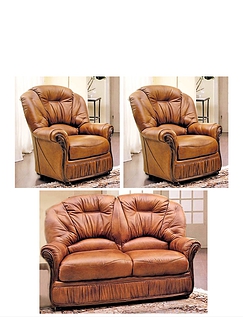 Canterbury 2 Seater Settee and 2 Chairs Tan