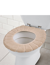 Knitted Toilet Seat Cover Beige