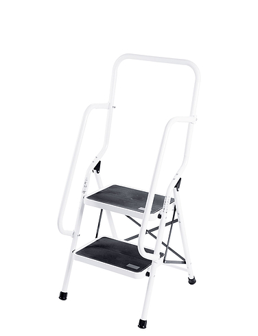 Two Step Ladder With Safety Rail