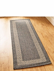 Greek Key Flatweave Rug Blue