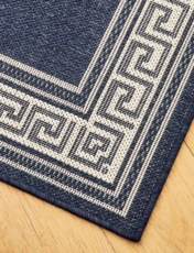 Greek Key Flatweave Rug Blue