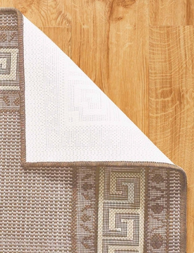 Greek Key Flatweave Rug Black