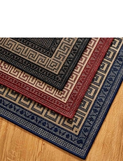 Greek Key Flatweave Rug Black