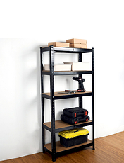 Galvanised  5 Tier Shelving Black