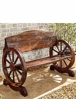 Cartwheel Solid Wood Garden Bench