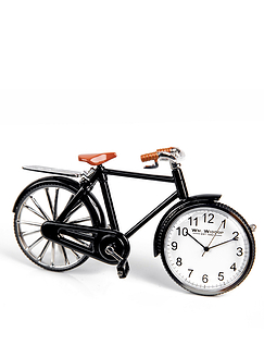Pedal Bike Miniature Clock Black