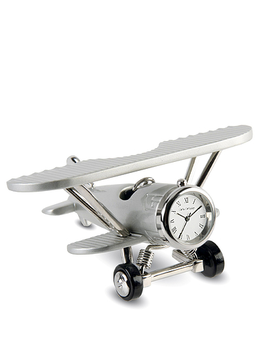 Bi Plane Miniature Clock