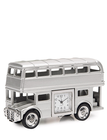 Double Decker Bus Miniature Clock