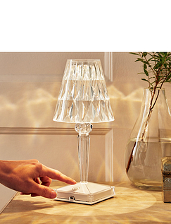 Diamond Rechargeable Touch Lamp Clear