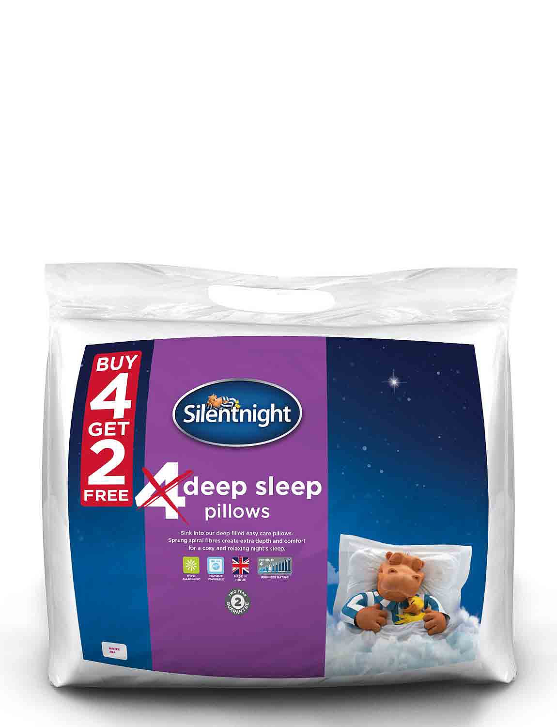 Silentnight 6 Pack Deep Sleep Luxury Pillows Chums