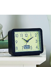 Glow In The Dark Alarm Clock With Temperature Gauge Black