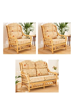 Cromer Two Seater and Two Standard Chairs Wood