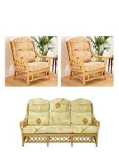 Cromer Three Seater and Two Standard Chairs Wood
