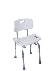 Sturdy Bath and Shower Seat with Back Rest  White