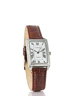 Mens Square Face Watch - Brown