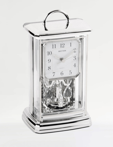 Gilt Jewelled Rotating Pendulum Clock