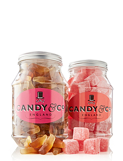 Cola Bottles and Cola Cubes Set of 2 Traditional Sweet Jars Multi