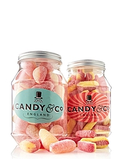 Pear Drops and Rhubarb Custard Set of 2 Traditional Sweet Jars Multi