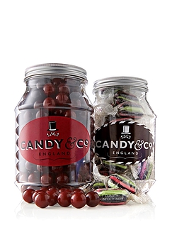 Aniseed Liquorice Balls and Aniseed Humbug Set of 2 Traditional Sweet Jars Multi