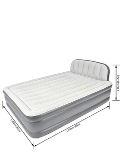 Deluxe Airbed With Headboard Grey