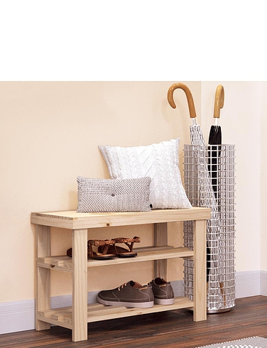 Wooden Shoe Rack With Seat
