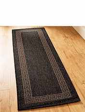 Greek Key Flatweave Large Rug Black