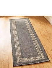 Greek Key Flatweave Large Rug Black