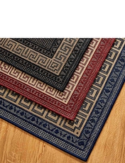 Greek Key Flatweave Large Rug Black