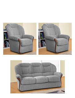 Chippenham Three Seater and Two Chairs Grey